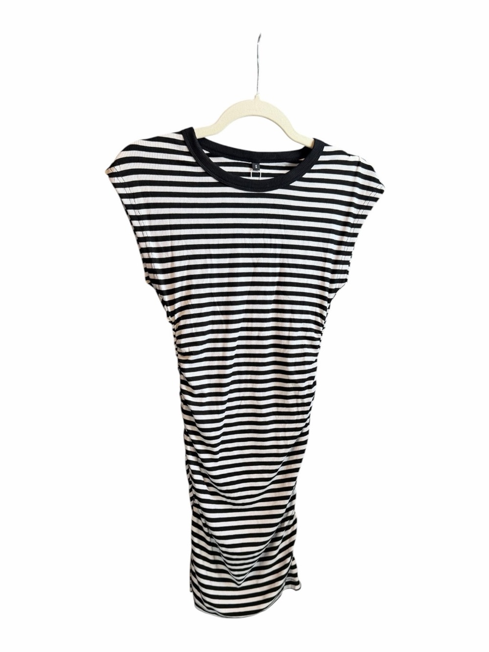 Striped Black and White Midi Tee Dress